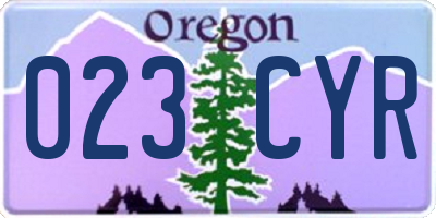 OR license plate 023CYR