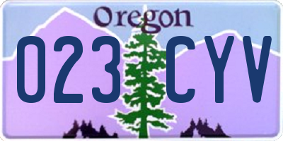 OR license plate 023CYV