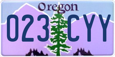 OR license plate 023CYY