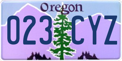 OR license plate 023CYZ