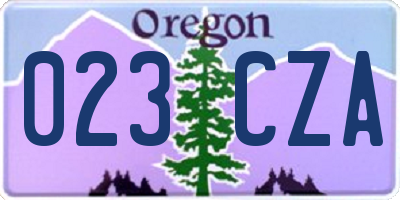 OR license plate 023CZA
