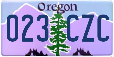 OR license plate 023CZC