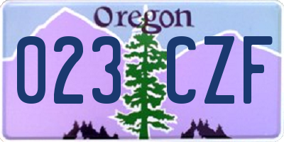 OR license plate 023CZF