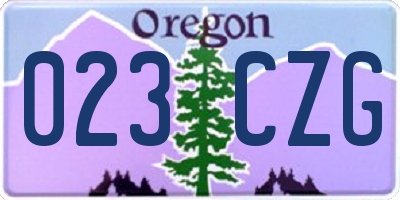 OR license plate 023CZG
