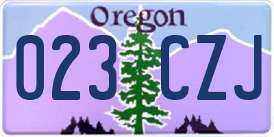OR license plate 023CZJ