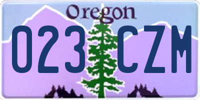OR license plate 023CZM