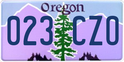 OR license plate 023CZO