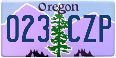 OR license plate 023CZP
