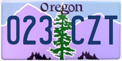 OR license plate 023CZT