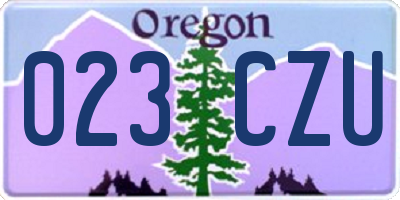 OR license plate 023CZU