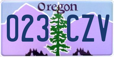 OR license plate 023CZV
