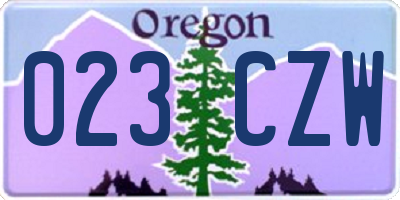 OR license plate 023CZW