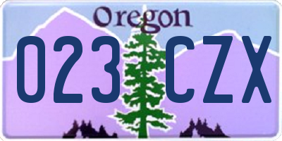 OR license plate 023CZX