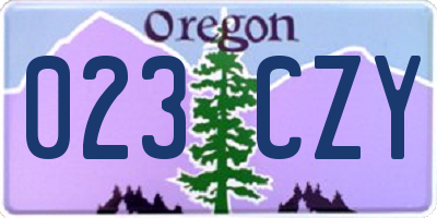 OR license plate 023CZY