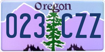 OR license plate 023CZZ