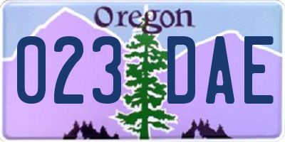 OR license plate 023DAE