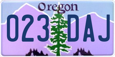 OR license plate 023DAJ