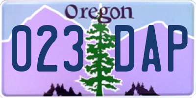 OR license plate 023DAP