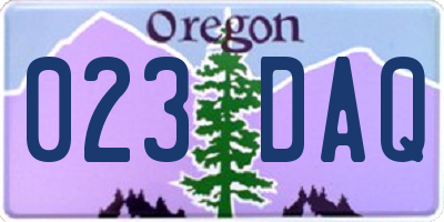 OR license plate 023DAQ