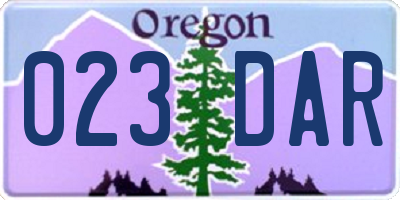 OR license plate 023DAR