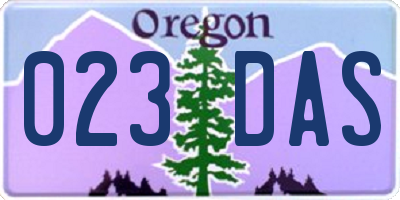 OR license plate 023DAS