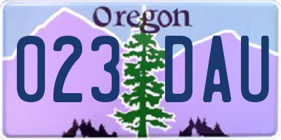OR license plate 023DAU