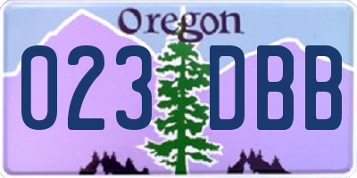 OR license plate 023DBB