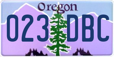 OR license plate 023DBC