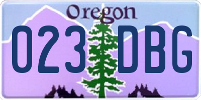 OR license plate 023DBG