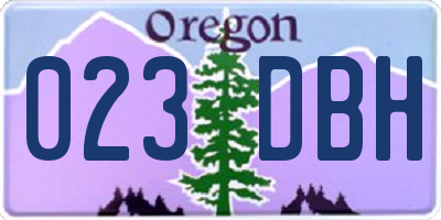 OR license plate 023DBH