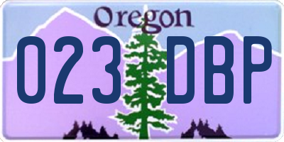 OR license plate 023DBP