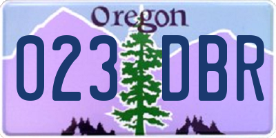 OR license plate 023DBR