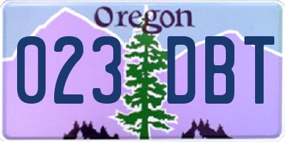 OR license plate 023DBT