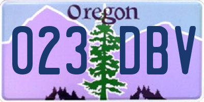 OR license plate 023DBV