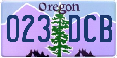 OR license plate 023DCB