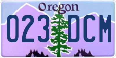 OR license plate 023DCM