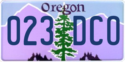 OR license plate 023DCO