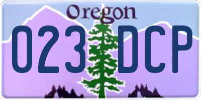 OR license plate 023DCP