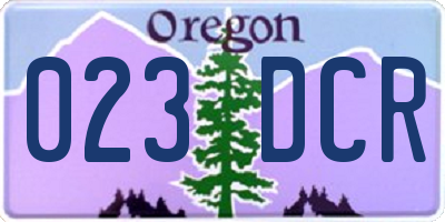OR license plate 023DCR