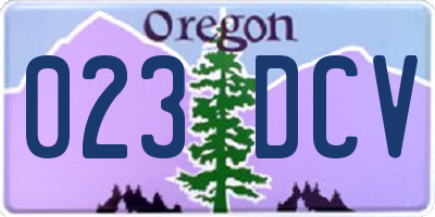 OR license plate 023DCV