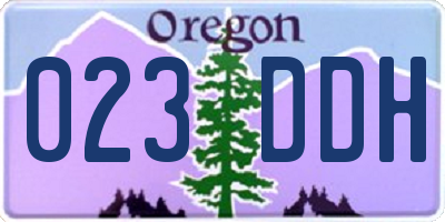OR license plate 023DDH