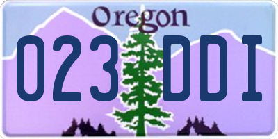 OR license plate 023DDI