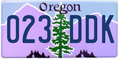 OR license plate 023DDK
