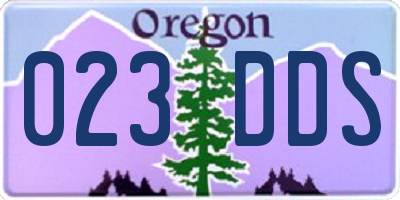 OR license plate 023DDS