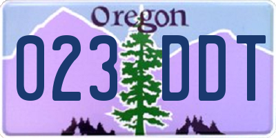 OR license plate 023DDT