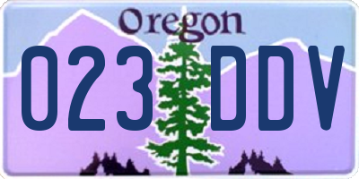 OR license plate 023DDV