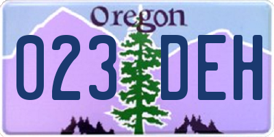 OR license plate 023DEH