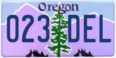 OR license plate 023DEL