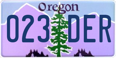 OR license plate 023DER