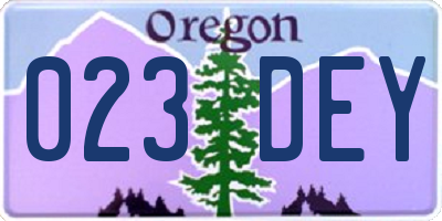 OR license plate 023DEY